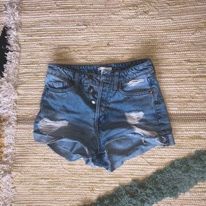 H&M High Waisted Denim Shorts